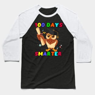 100 Days Of School Boy Girl Gift Smarter Owl Lovers Baseball T-Shirt